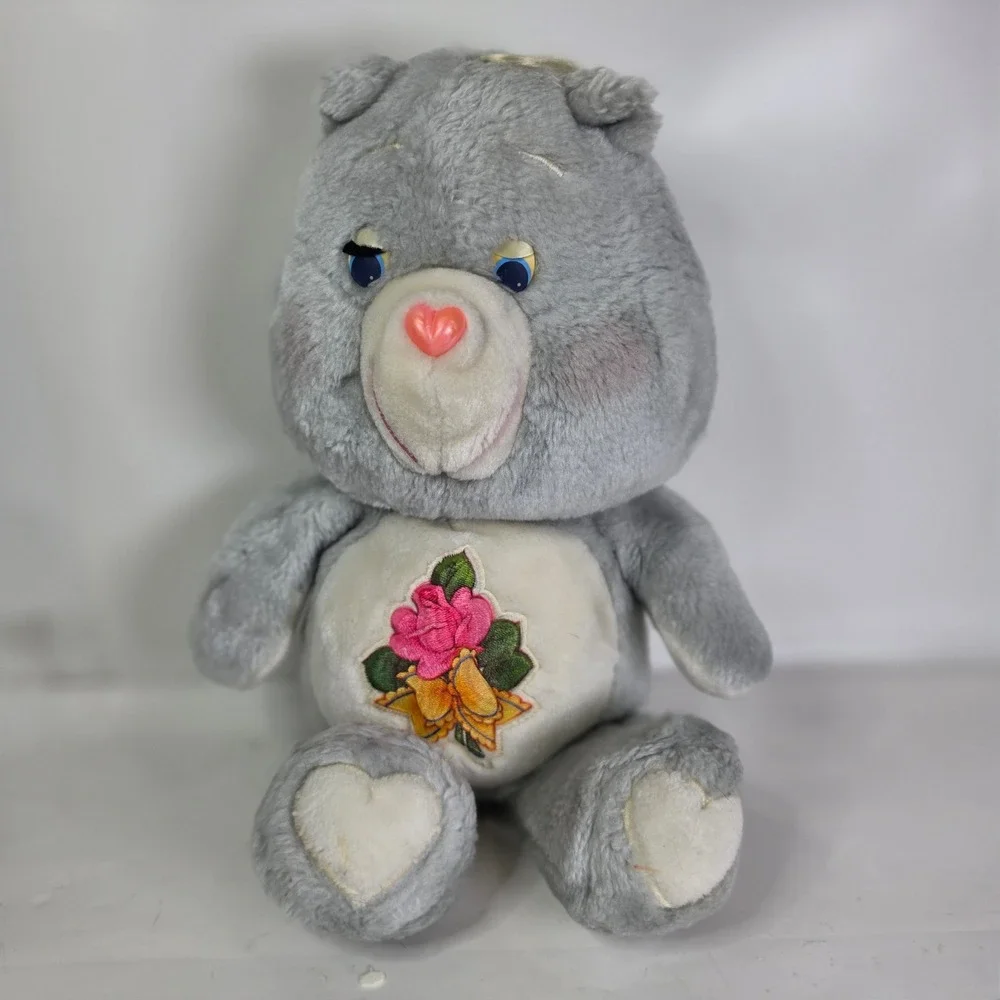 Vintage 1983 Kenner Care Bears Grams Bear Plush 15 inch Gray Grandma No Shawl